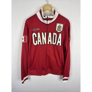 Mondetta Team Canada Track Jacket Men’s L Red Full Zip Olympic Style Maple Leaf